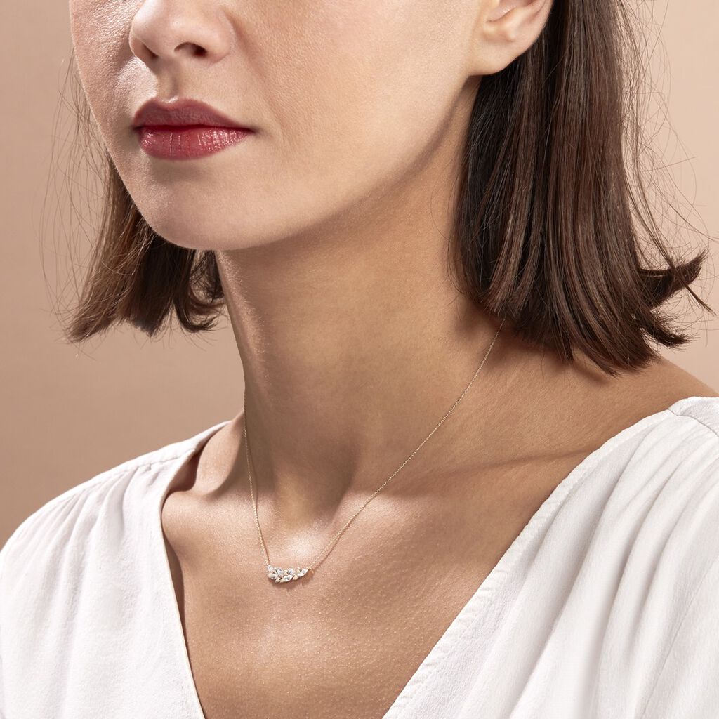 Collier Alexine Or Jaune Oxyde De Zirconium