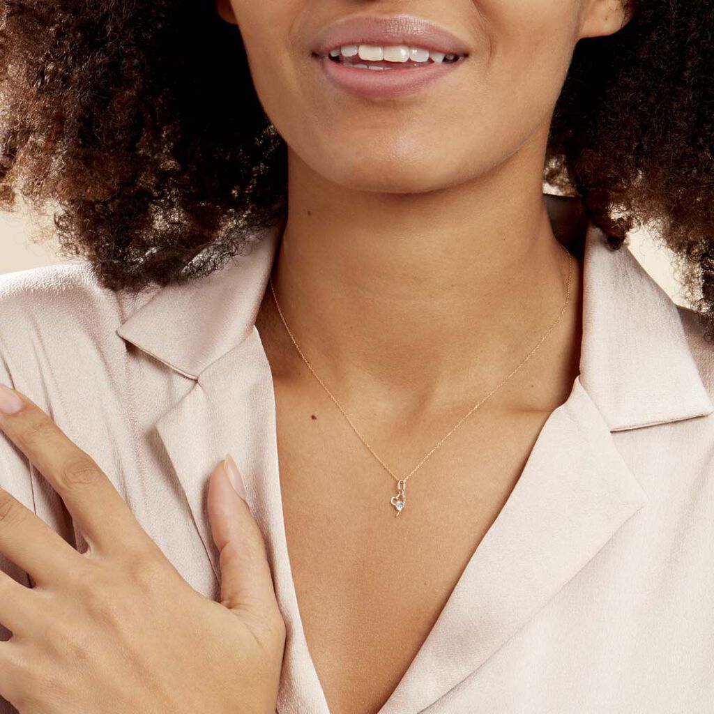 Collier Romance Or Jaune Oxyde De Zirconium