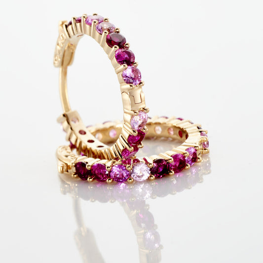 Créoles Zoelia Rondes Plaqué Or Jaune Pierres De Synthèse