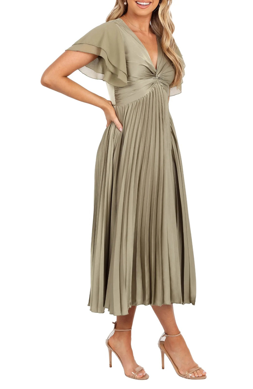 Nova Flutter Sleeve Midi Dress