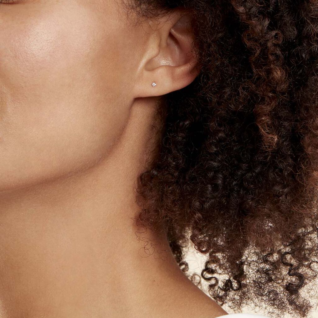 Boucles D'oreilles Puces Eddie Or Jaune Oxyde De Zirconium