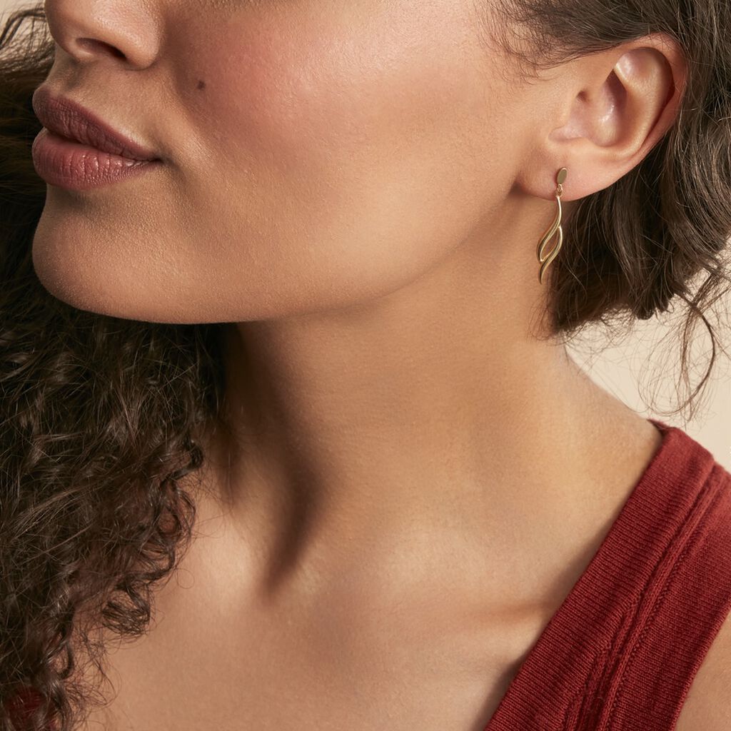 Boucles D'oreilles Pendantes Merone Vagues Or Jaune