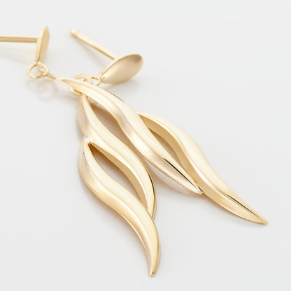 Boucles D'oreilles Pendantes Merone Vagues Or Jaune