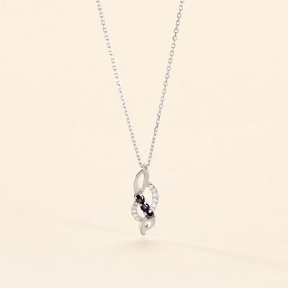 Collier Rosalyne Or Blanc Saphir Et Diamant