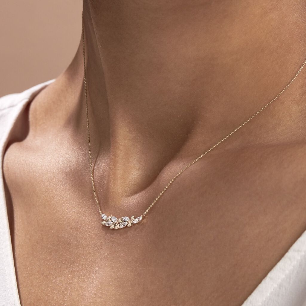 Collier Alexine Or Jaune Oxyde De Zirconium