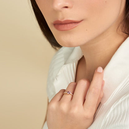 Bague Or Jaune Manon Améthyste