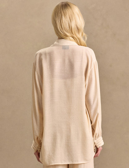 Conjunto Camisa e Cropped Creme