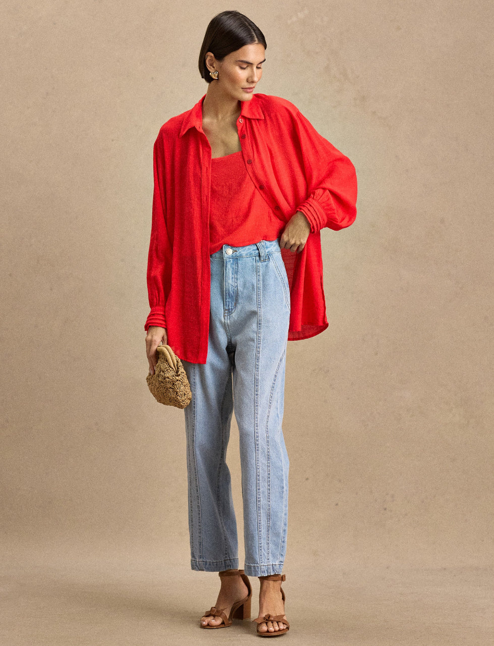 Conjunto Camisa e Cropped Rouge