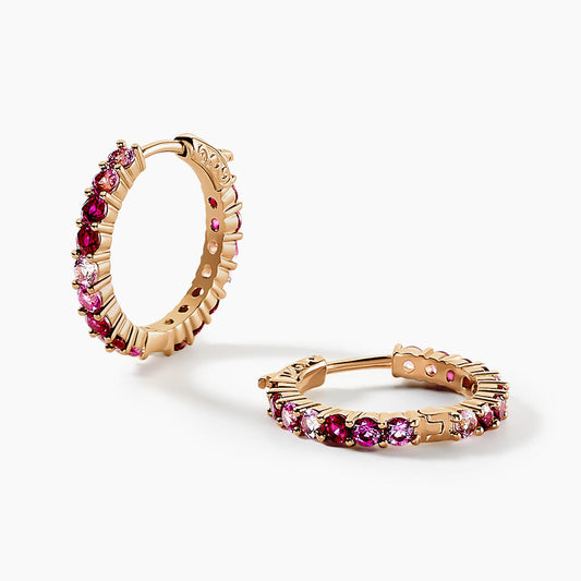 Créoles Zoelia Rondes Plaqué Or Jaune Pierres De Synthèse