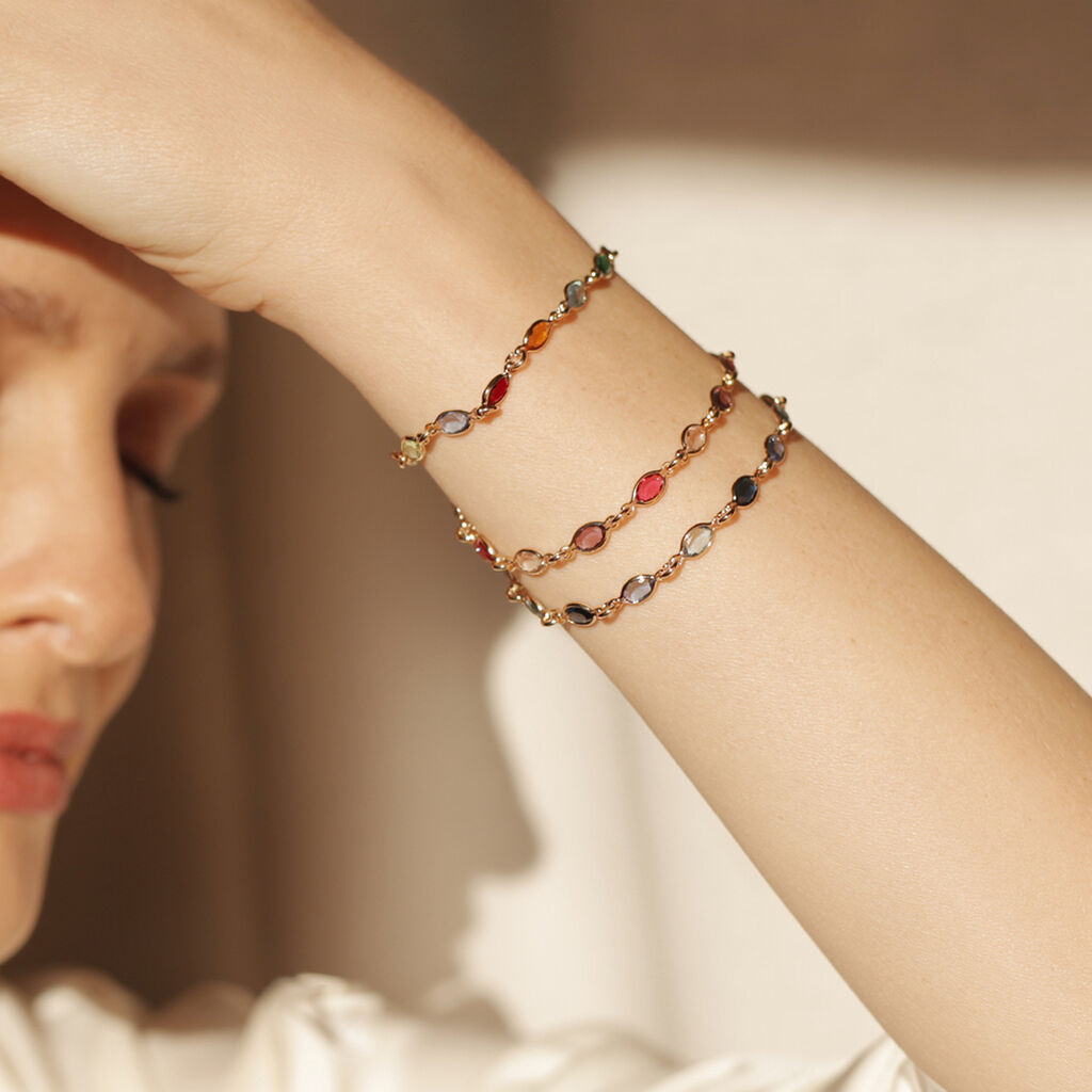 Bracelet Ilvaae Plaqué Or Jaune Pierre De Synthese