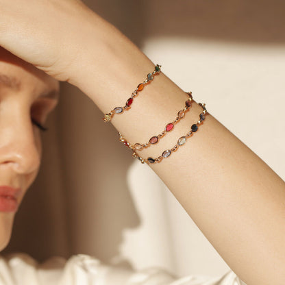 Bracelet Ilvaae Plaqué Or Jaune Pierre De Synthese