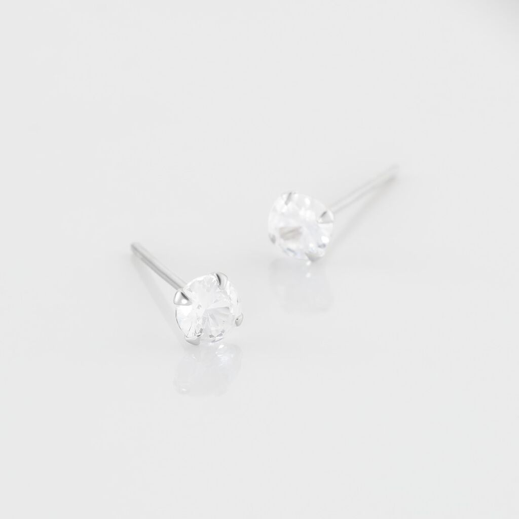 Boucles D'oreilles Puces Laena Argent Blanc Oxyde De Zirconium