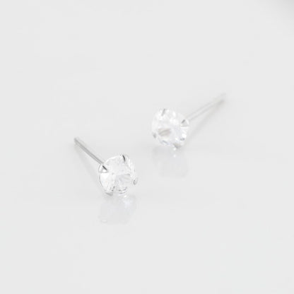 Boucles D'oreilles Puces Laena Argent Blanc Oxyde De Zirconium