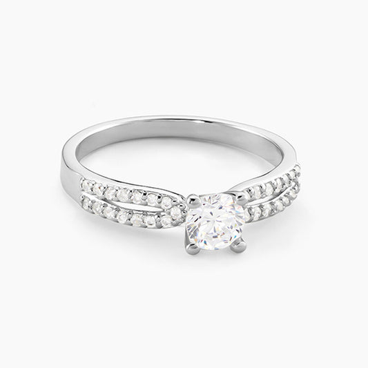 Bague Solitaire Solitea Argent Blanc Oxyde De Zirconium
