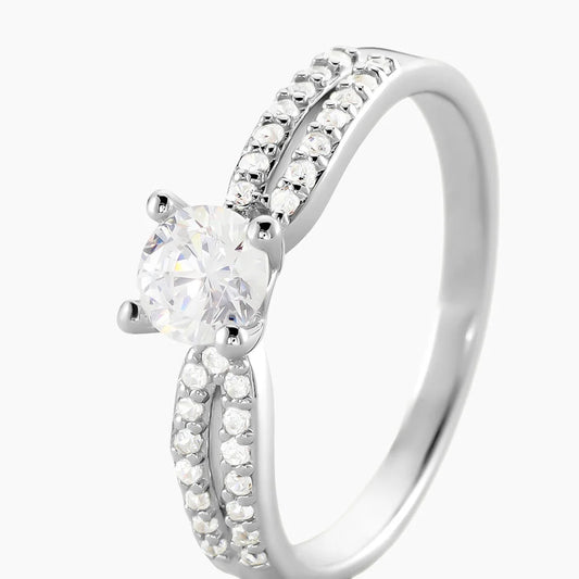 Bague Solitaire Solitea Argent Blanc Oxyde De Zirconium