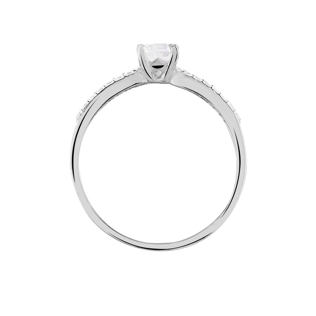 Bague Solitaire Solitea Argent Blanc Oxyde De Zirconium