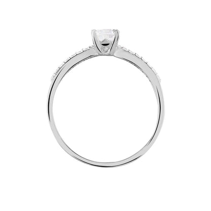 Bague Solitaire Solitea Argent Blanc Oxyde De Zirconium