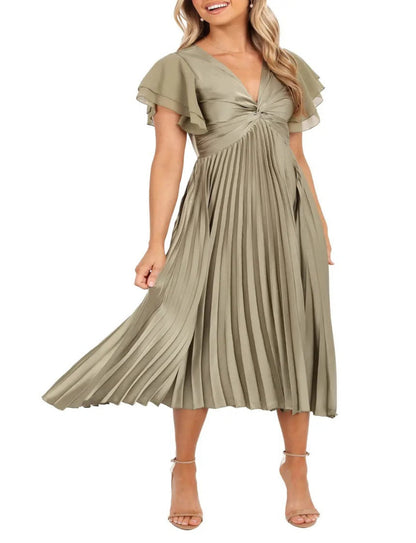 Nova Flutter Sleeve Midi Dress